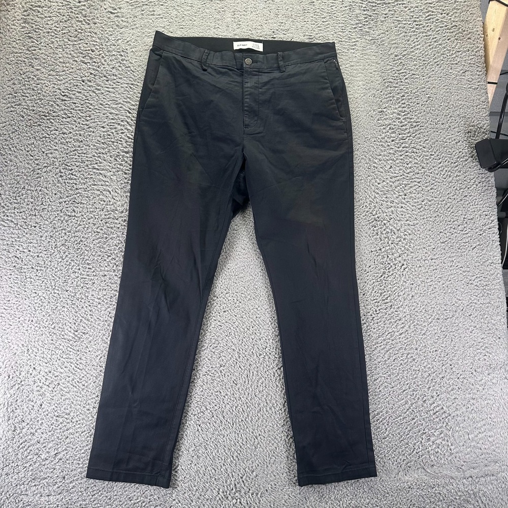 Old Navy Built-In Flex Pant Mens 36x30 Blue Cotton Chino Straight Slim Business